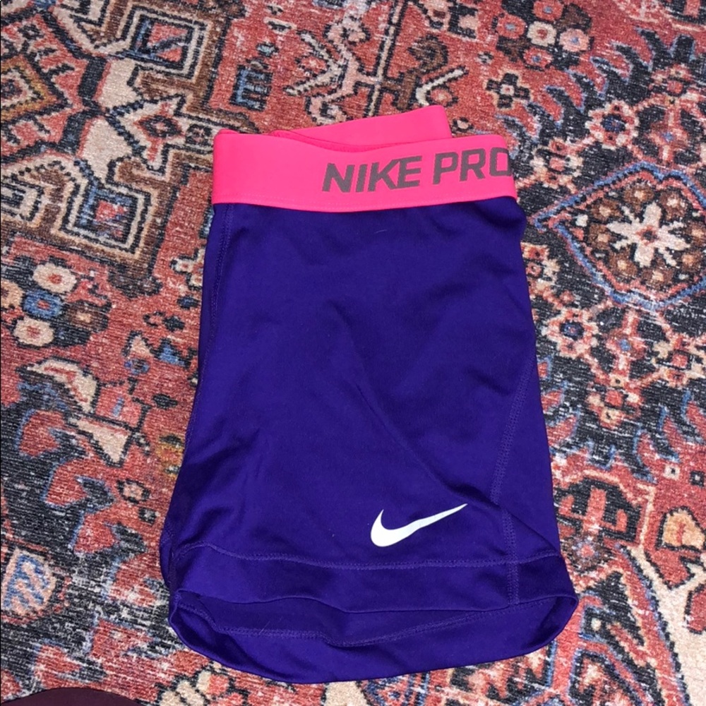 Purple nike pro shorts